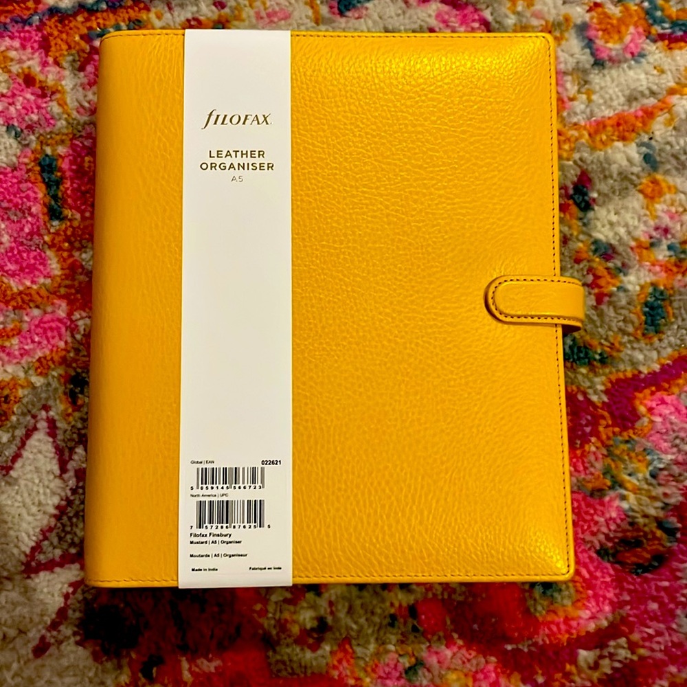 Fofax Finsbiry Mustard Yellow 2025 Leatherr Organizer
